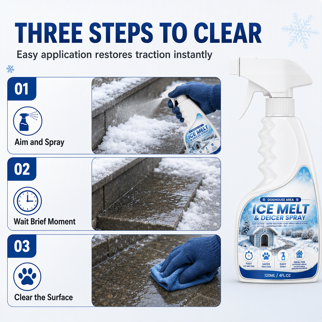 ❄️ Instantly Melt Ice & Snow: Outdoor De-Icing & Snow Melting Spray 🚀