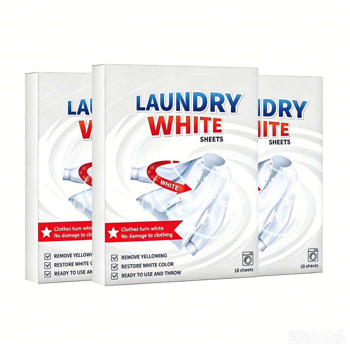 🧺 Powerful Stain Remover Brightening Fabric Laundry Cleaning Sheets