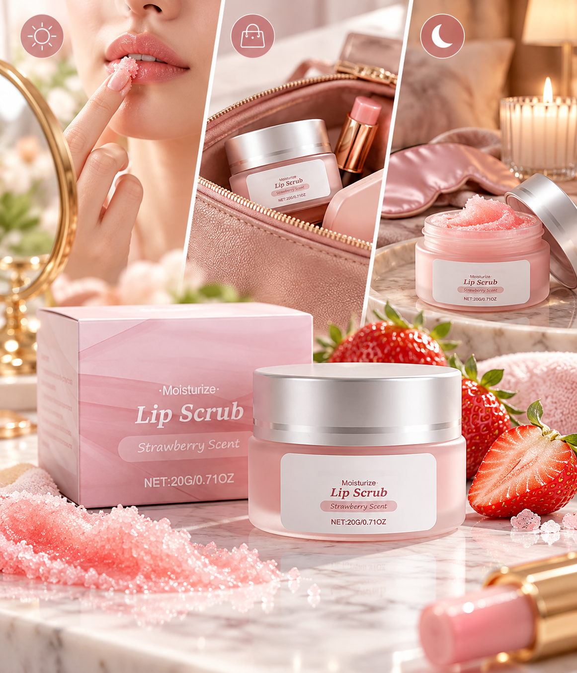 Gentle Exfoliating Strawberry Lip Scrub