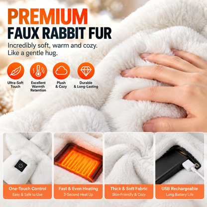 ❄️🔥Smart Heated Scarf, 3 Heat Settings, Ultra Soft Electric Neck Warmer for Winter, Women & Men🧣