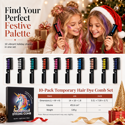 🎃👻 Halloween Sale 50% OFF! ⏰ 10-Pack Disposable Hair Dye Combs Set - Easy color change for your costume party!