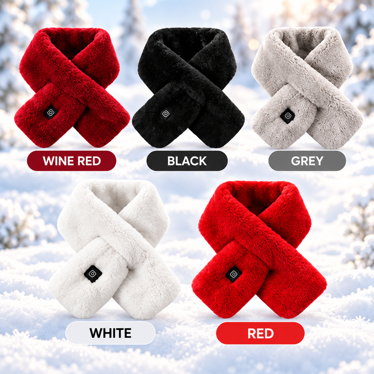 ❄️🔥Smart Heated Scarf, 3 Heat Settings, Ultra Soft Electric Neck Warmer for Winter, Women & Men🧣